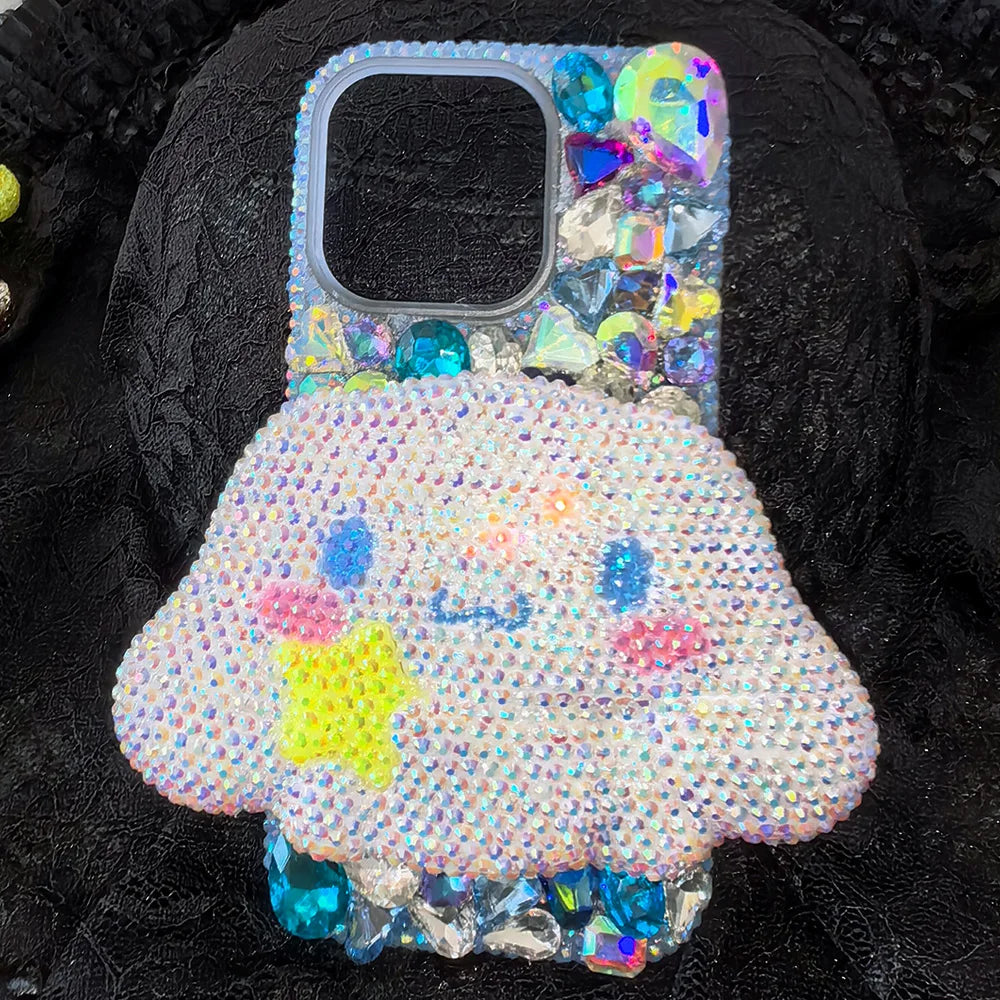 Rhinestone Bling Crystal Phone Case Chain for IPhone 16 12 13 14 15pro Max X Xs XR 7 8 plus se 2 3 10 transparent bumper cover